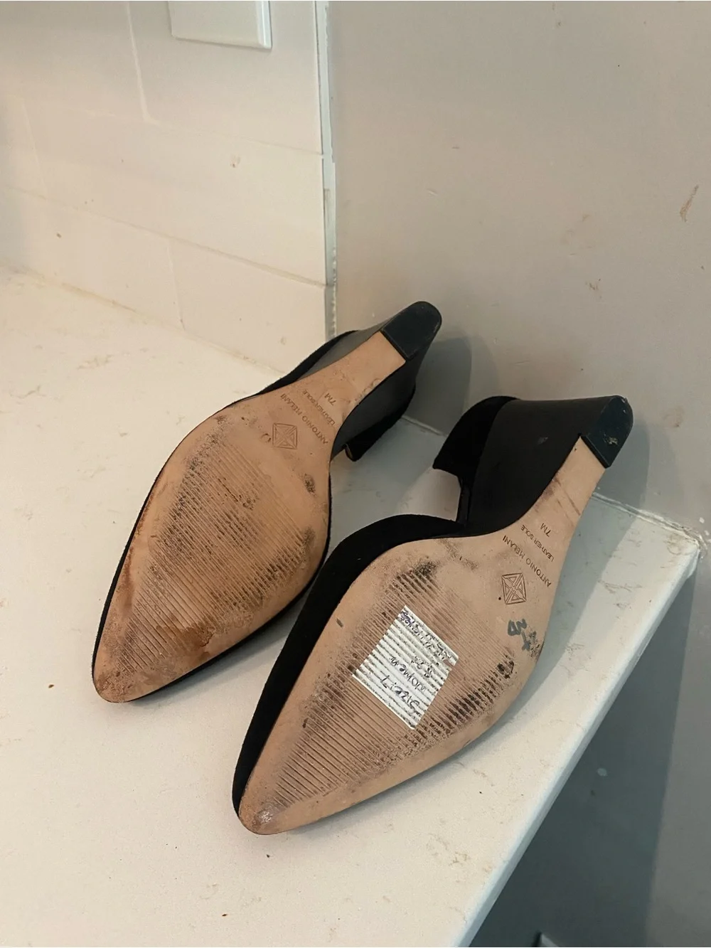 Antonio Melani Black Suede Wedges